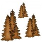 Tall Trio of Winter Fir Trees - MDF Wood Shape