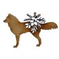 Wolf - MDF Christmas Floral Wood Shape