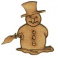 Snowman with Brolly - MDF Wood Shape
