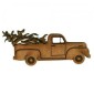 Vintage Truck with Fir Tree - MDF Wood Shape