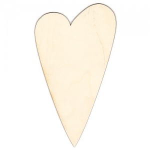 Primitive Heart Birch Ply Wood Plaque