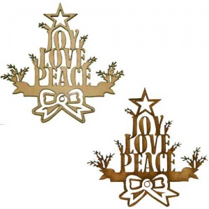 Joy, Love, Peace - Decorative MDF & Birch Ply Wood Words - LARGE