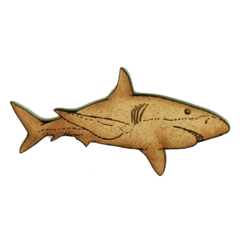 Great White Shark Wood Shape Style 4 for art and craft projects