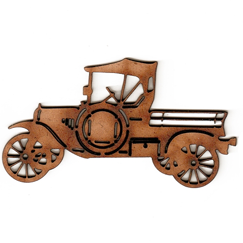 Vintage Car MDF Wood Shape Style 4