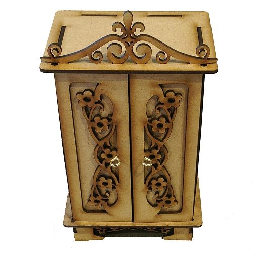 3D MDF Floral Style Curio Cabinet Kit