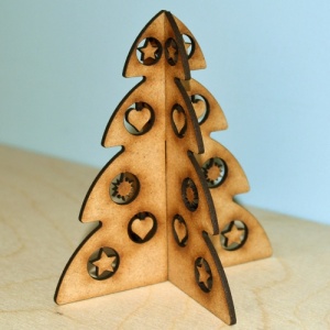 3D Christmas Tree MDF Wood Kit - Style 3
