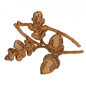 Oak Leaves with Acorns MDF Wood Shape - Style 1