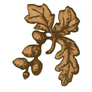 Oak Leaves with Acorns MDF Wood Shape - Style 3