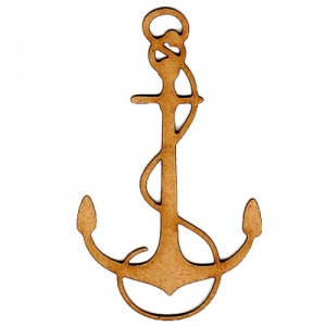 Anchor & Rope Silhouette - MDF Wood Shape