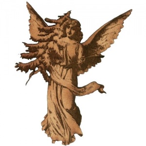 Vintage Angel with Christmas Tree - MDF Wood Shape