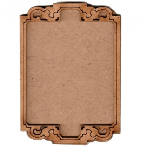 Shaped ATC Wood Blank with Engraved Scroll Frame