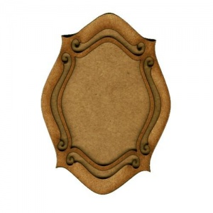 Shaped ATC Wood Blank with Open Scroll Frame