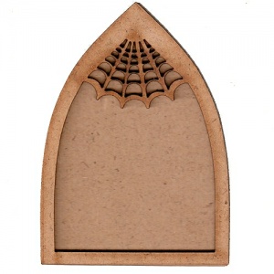 Gothic Arch ATC Wood Blank with Spider Web Frame
