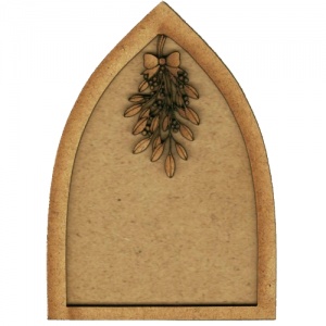 Gothic Arch ATC Wood Blank with Mistletoe Frame