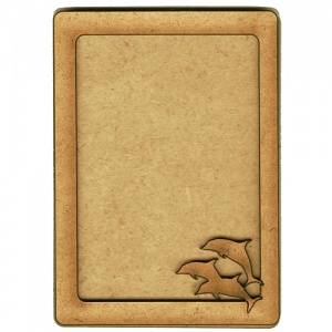 Plain ATC Wood Blank with Leaping Dolphins Frame