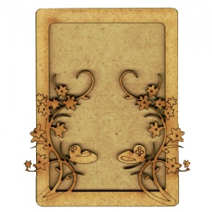 Plain ATC Wood Blank with Climbing Vines & Butterflies Frame