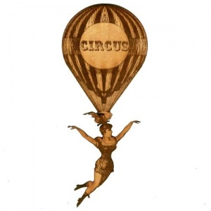 Trapeze Artist & Hot Air Balloon - MDF Wood Shape