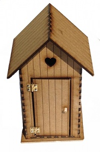 Engraved MDF Beach Hut Kit with Hinged Door