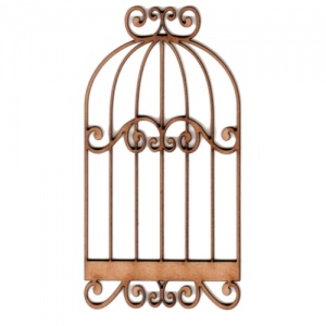 Bird Cage MDF Wood Shape - Style 6