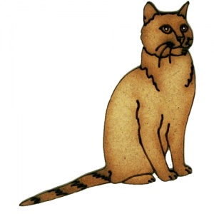 Short Haired Cat with Striped Tail - MDF Wood Shape