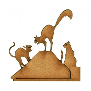 Cat Scrap Silhouette - MDF Wood Shape