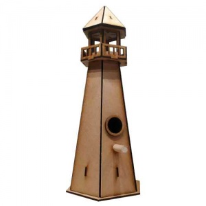 Chickadee Lighthouse Birdhouse - MDF Wood Kit