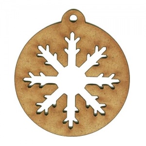 Snowflake Pop Out Bauble - MDF Wood Shape