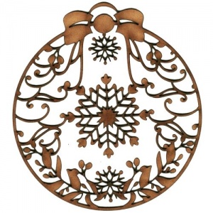 Snowflakes & Swirls - Round MDF Lace Cut Bauble