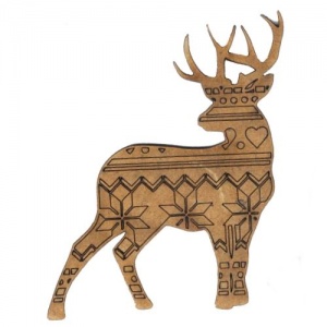 Stag - Christmas Pattern MDF Wood Shape