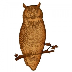 Crested Owl on Branch - MDF Wood Shape