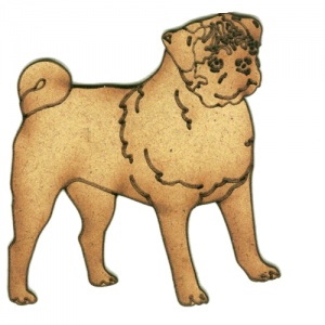Pug - MDF Wood Dog Shape