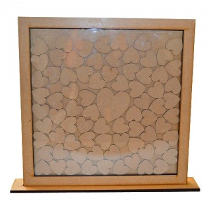 MDF Drop Box Frame with Hearts - Style 1