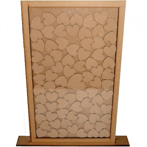 MDF Drop Box Frame with hearts - Style 2