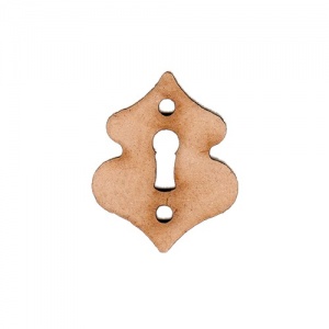 Wave Keyhole Escutcheon MDF Wood Shape x 2