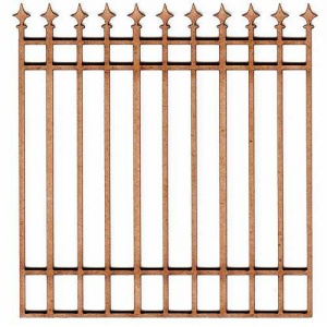 Wrought Iron Style Decorative Fence Panel - MDF Wood Shape