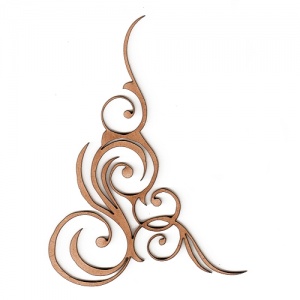 Swirly Curly Flourish MDF Wood Shape