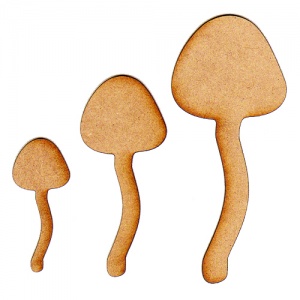 Tall Mushroom Silhouettes x 3 - MDF Wood Shapes