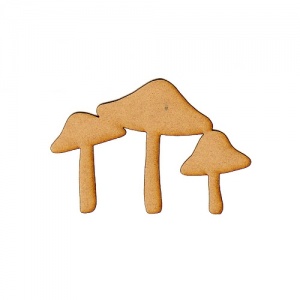 Group of 3 Toadstools Silhouette - MDF Wood Shape
