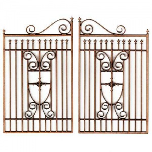 Wrought Iron Style Pair of Gates - Shields - MDF Wood Shape