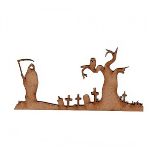 Grim Reaper Border Scene MDF Wood Shape