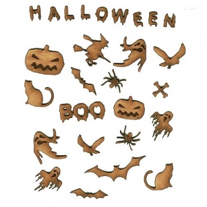 Creatures of the Night - Sheet of Halloween Mini Wood Shapes
