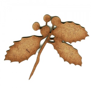 Holly Leaf Silhouette - MDF Wood Shape