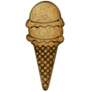 Waffle Cone with Double Scoop - MDF Wood Shape