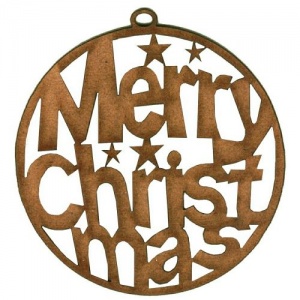 Merry Christmas Bauble - Decorative MDF Wood Words