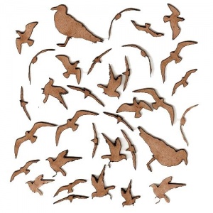 Sheet of Mini MDF Wood Birds - Seagulls
