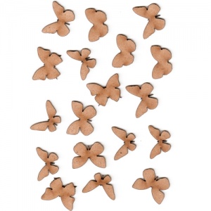 Sheet of Mini MDF Wood Butterflies - Style 1