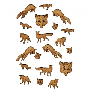 Sheet of Mini Foxes - MDF Wood Animal Shapes