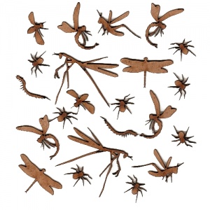 Sheet of Mini Insects - MDF Wood Shapes Style 2