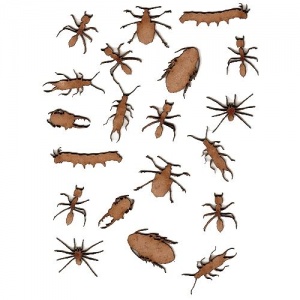 Sheet of Mini Insects - MDF Wood Shapes Style 3