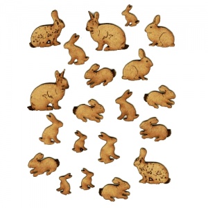 Sheet of Mini Rabbits - MDF Wood Animal Shapes